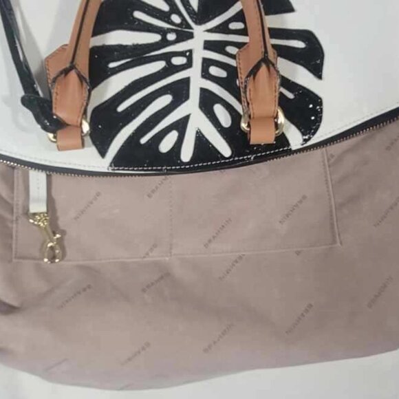 2 PC. BRAHMIN LARGE DUXBURY MONACO WHITE/BLACK SHOULDER BAG PURSE-SURI WALLET - Picture 9 of 12